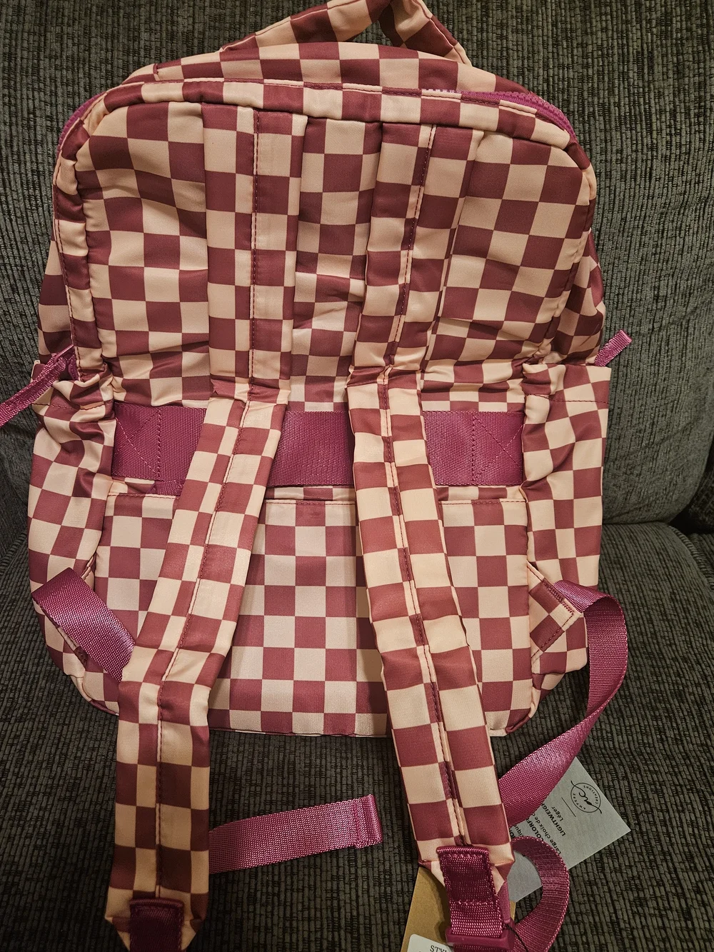 Pink Checkerboard Women's Backpack
